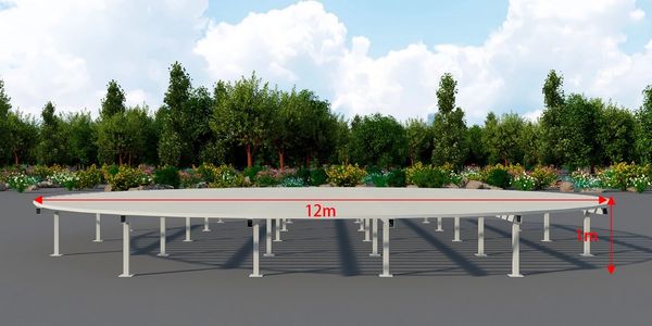 dimensions of 12m round steel frame deck