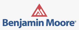 Benjamin Moore logo with red triangle and blue text.