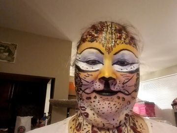 This is actually the alcohol paint that I put on myself. I did my arms too. It took a long time, due