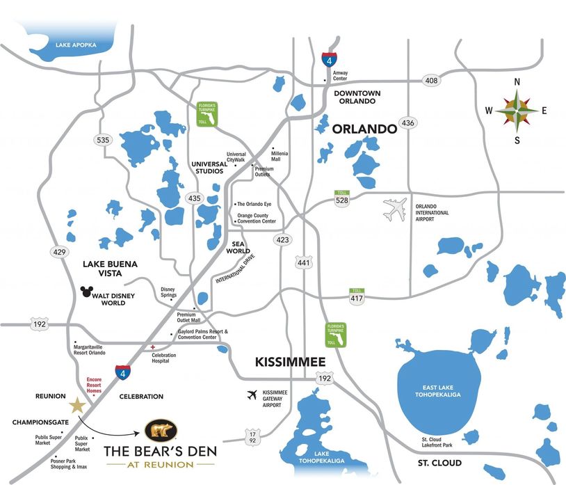 Location of The Bears Den on a map