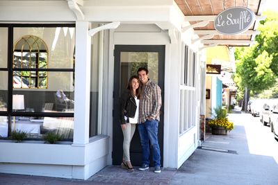 Lisa and Tyler Foreman in front of Le Souffle Carmel-by-the-Sea