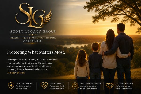 Family enjoying sunset, promoting health and life insurance services.