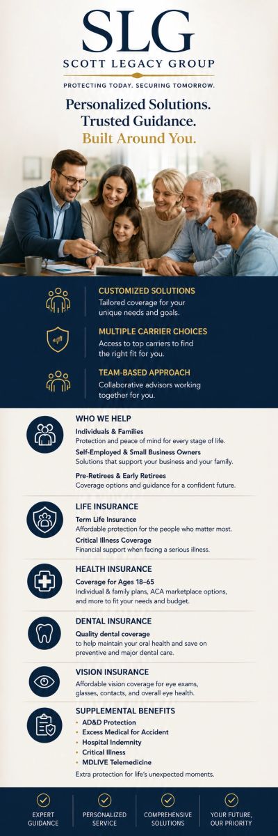 Scott Legacy Group offers personalized insurance solutions and expert guidance for families and businesses.