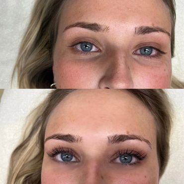 Before and after lash lift