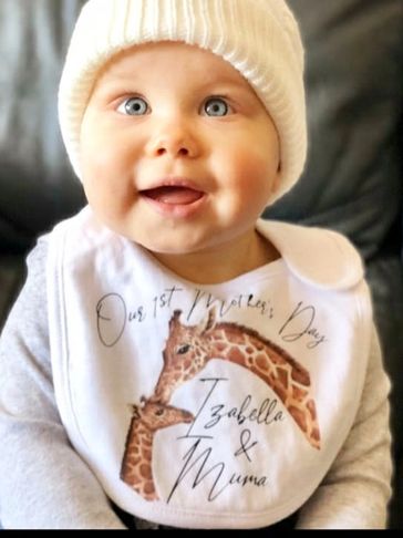 First Mother Day Bib with cute giraffe