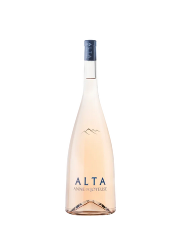 Elegant bottle of Alta Anne de Joyeuse rosé wine with a sleek design.