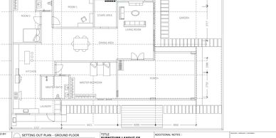 Architectural floor plan of a residence showing rooms and layout details.