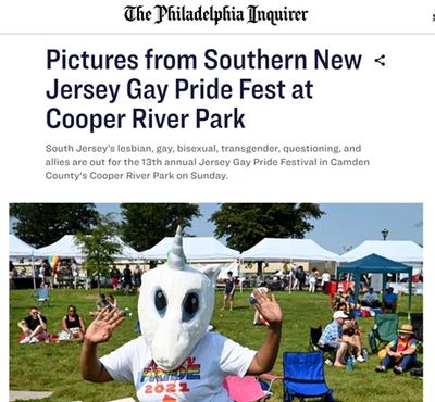 The Philadelphia Inquirer Features South Jersey Gay Pride 2021 Photo by Tom Gralish