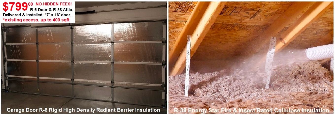 2 car garage door & attic insulation packages Mesa AZ CR-40 Insulation