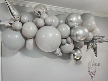 6 foot grab and go organic balloon garland with foil balloon add ons