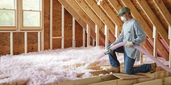 A man performing insulation services
