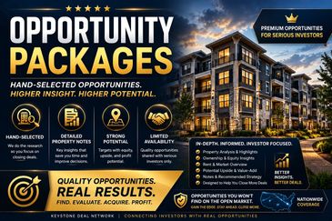 Real estate investment opportunity packages with detailed insights and strong potential.