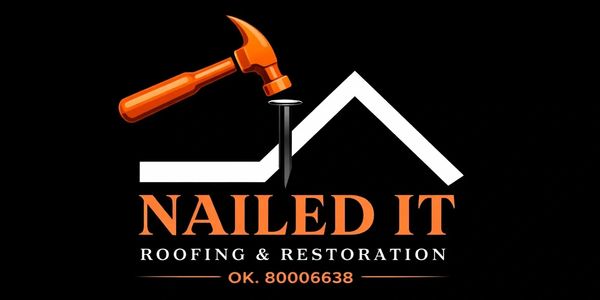 Logo for Nailed It Roofing & Restoration with a hammer and nail graphic.