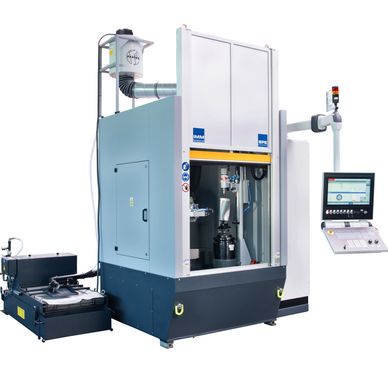 Turbine blade grinding, polishing and finishing machine.