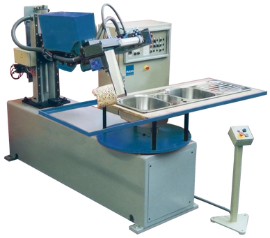 PLC controlled stainless-steel polishing machine.