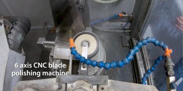 IMM SPE 6 CNC polishing steam and gas turbine blades with coolant-based 6-axis finishing process