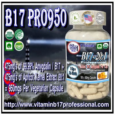 Organic Vitamin B17 20:1 Pro950 50/50 Mixture of Amygdalin (B17) and Apricot Extract