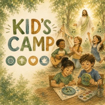 Children enjoying arts, music, and faith at Kid's Camp.