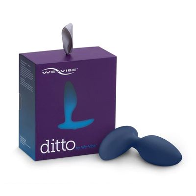 We-Vibe Ditto prostate massager with packaging in purple box.