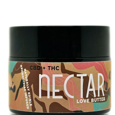 Jar of Nectar Love Butter with CBD and THC, aphrodisiac infused.