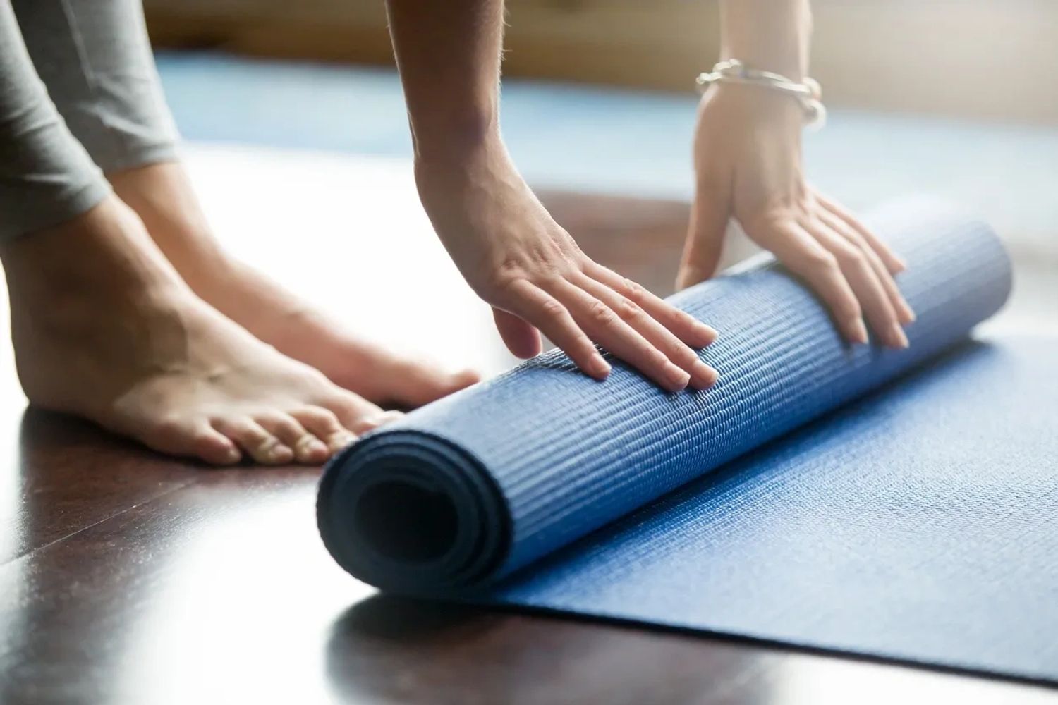 "Pelvic Physiotherapist in Scarborough showing yoga exercises during Pelvic Physiotherapy session."