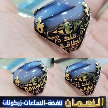 خاتم فضة رجالي خواتم عقيق اصلي