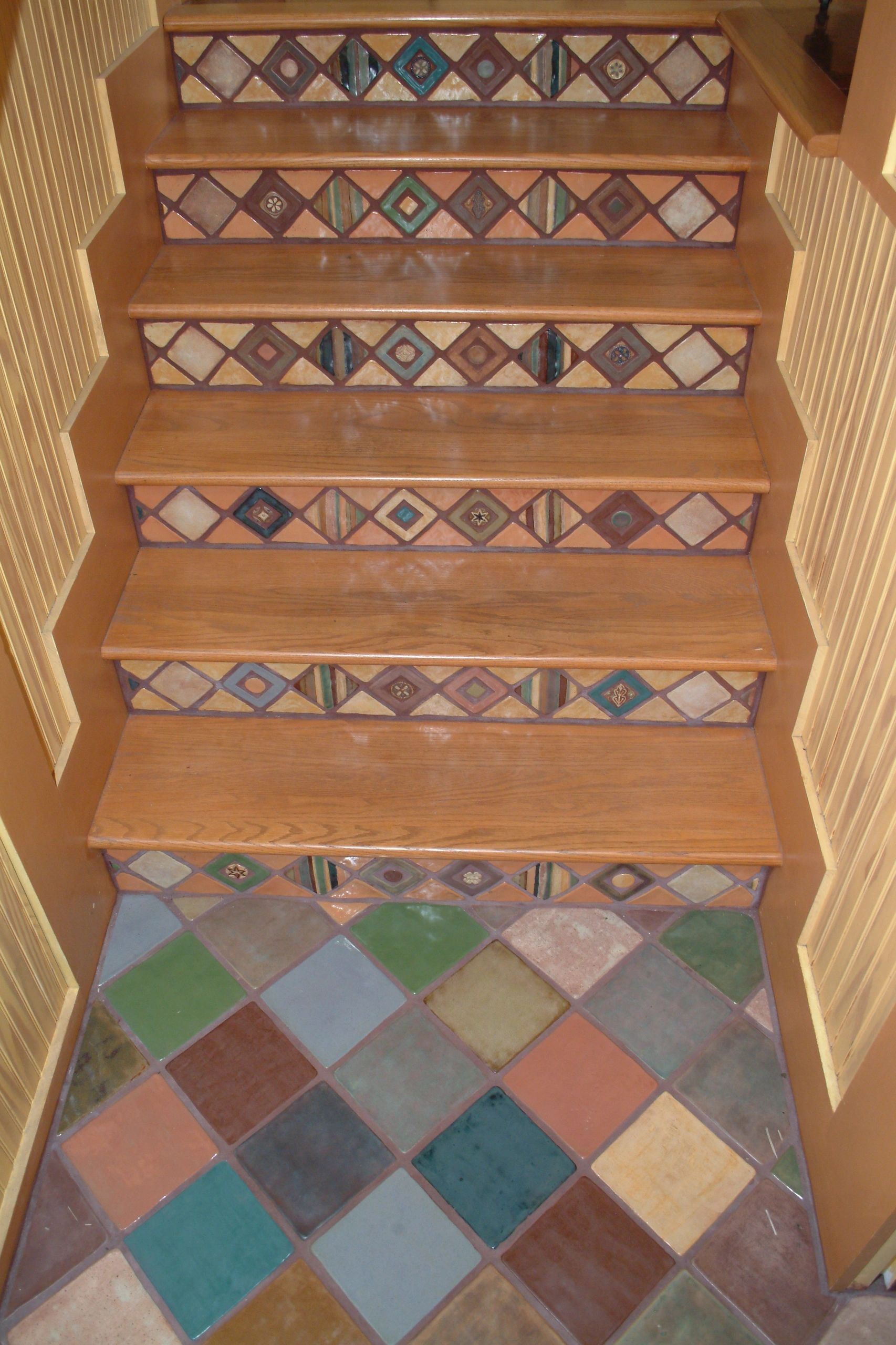 Stair riser tile