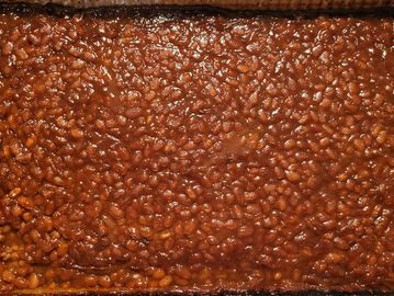 Baked beans are cooked without meat
