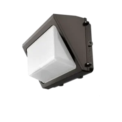 Black outdoor wall light with white diffuser cover.