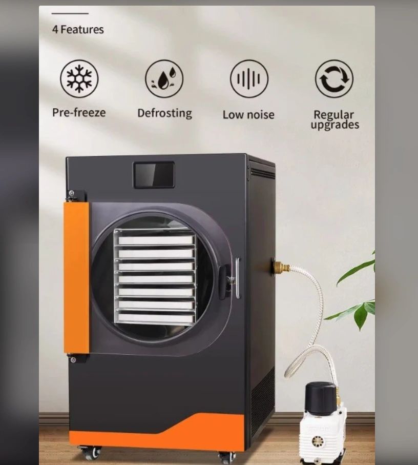 Modern freeze dryer with pre-freeze, defrosting, low noise, and regular upgrades.