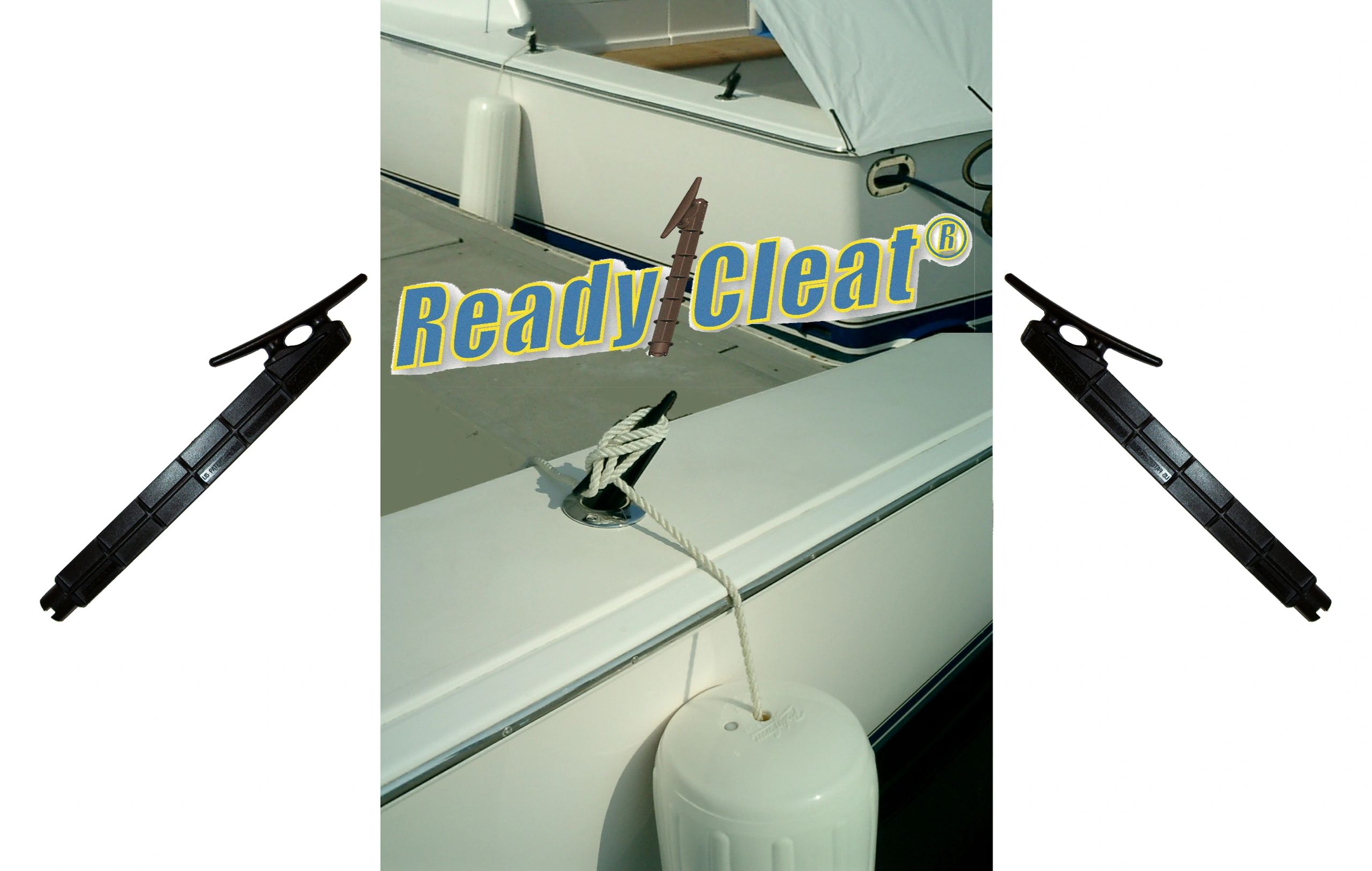 Boating accessory a portable cleat for quickly setting boat fenders.