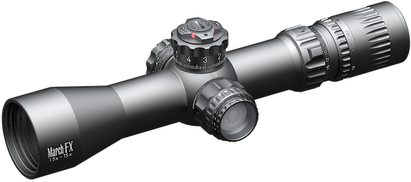 March-FX 1.5-15x42mm   MIL • DUAL RETICLE • TACTICAL• ILLUMINATED • SHURIKEN LOCKS