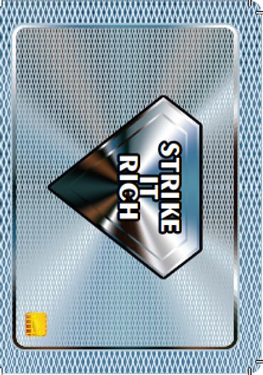 Photo of the Strike It Rich board game Draw Card top of cards.
