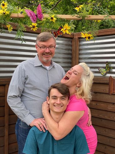 family having fun posing for photo