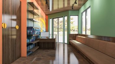 Interior three-dimensional drawing.