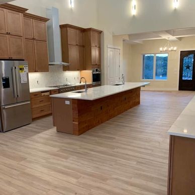 Tile floor installed