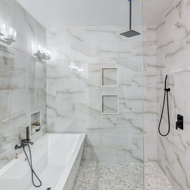 New remodeled bathtub and shower room.