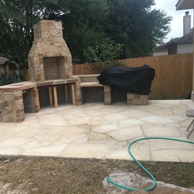 outdoor fireplace