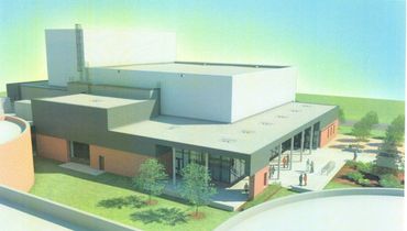 Vibrant colors of exterior wall.