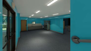 Fantastic reception area for a new event center.