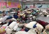 Donations come flooding in to Pearland High School to help those affected by Harvey.