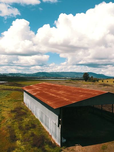 Aerial photo of barn