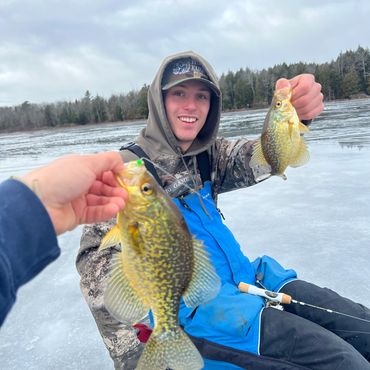 ice fishing for Black crappie in Maine