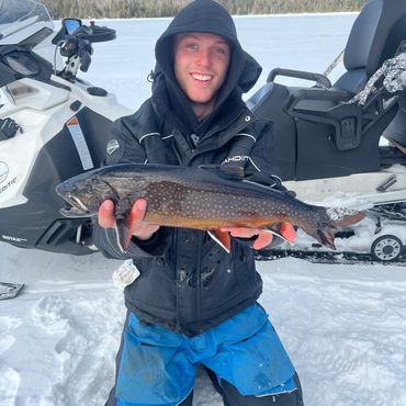 Ice fishing for splake in Maine