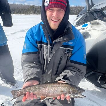 ice fishing for Splake in Maine