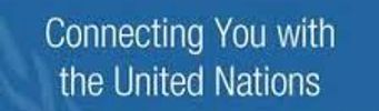 Logo of United Nations Foundation with website and slogan.