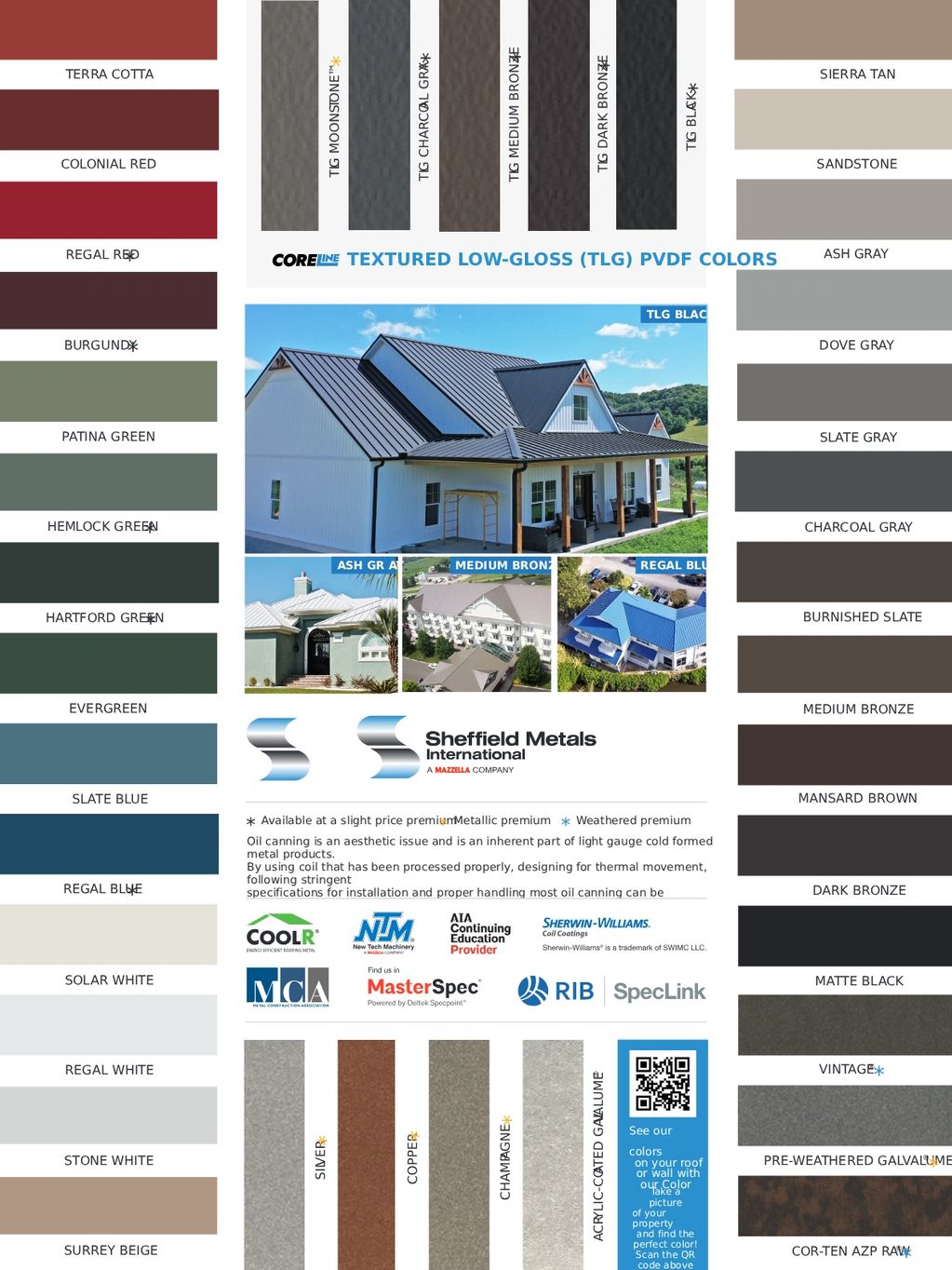 Metal Color options available at High Plains Custom Metal.