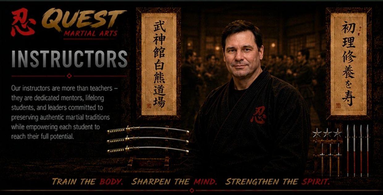 Martial arts instructor promoting body, mind, and spirit training.