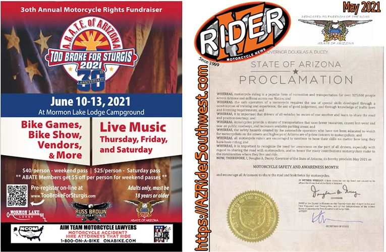 AZ Rider Motorcycle News
May 2021 edition