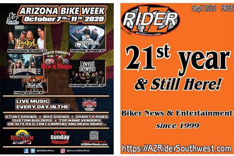 AZ Rider Motorcycle News September 2020, 21st Anniversary Issue
